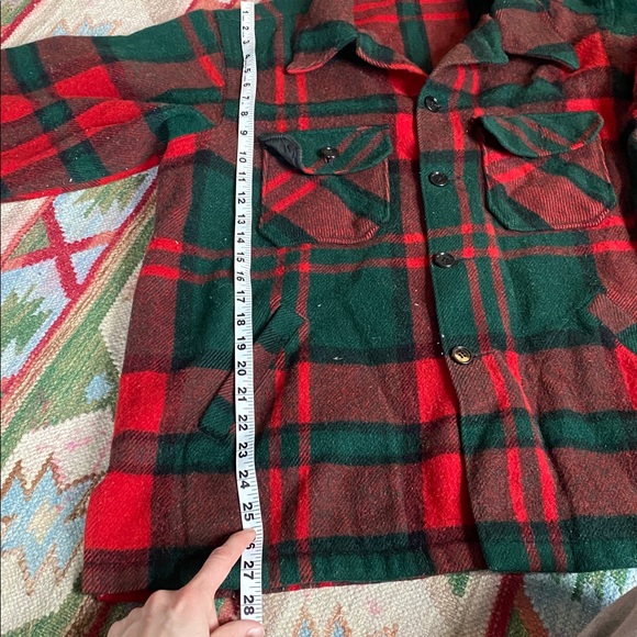 Red and Green Wool Shacket - Picture 7 of 9